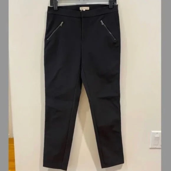 Black Zipper Rebecca Taylor Tuxedo Velvet Stripe Pants [Size 6] - Picture 1 of 3